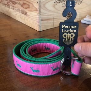 NWT Preston Leather pink whale belt
